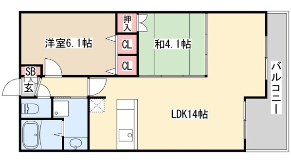 レジディア三宮東の物件間取画像